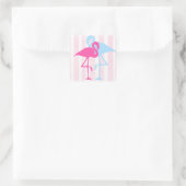 Stickers Flamant rose rose et bleu (Sac)