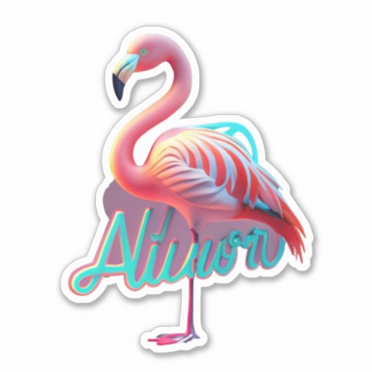 Stickers Flamant rose Stickers Stickers et Stand O (Devant)