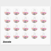 Stickers Fleur Aquarelle Rose (Feuille)
