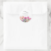 Stickers Fleur Aquarelle Rose (Sac)