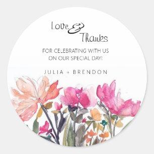 Stickers Fleur Aquarelle Rose