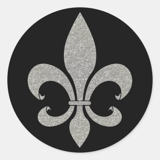 Stickers Fleur de lis argent et noir (Devant)