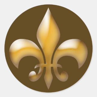 Stickers Fleur de Lis en Brown et or