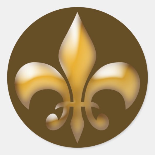 Stickers Fleur de Lis en Brown et or (Devant)