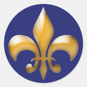 Stickers Fleur de Lis en Marine et Or