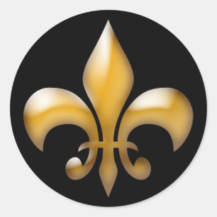 Stickers Fleur de Lis en noir et or