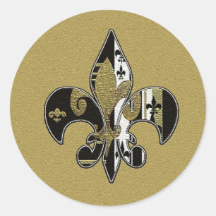 stickers Fleur de lis noir et or