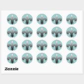 Stickers Fleur de Lis rond ARGENT (Feuille)