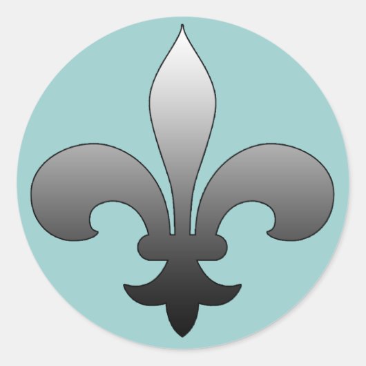 Stickers Fleur de Lis rond ARGENT (Devant)