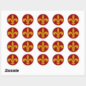 Stickers Fleur de Lis Rond OR (Feuille)