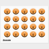Stickers Fleur de Lis rond ORANGE (Feuille)