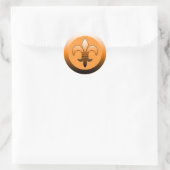 Stickers Fleur de Lis rond ORANGE (Sac)