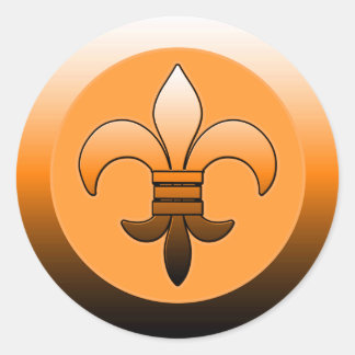 Stickers Fleur de Lis rond ORANGE