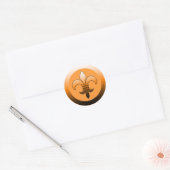 Stickers Fleur de Lis rond ORANGE (Enveloppe)