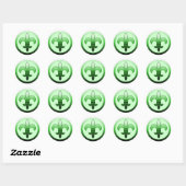 Stickers Fleur de Lis Rond Vert (Feuille)