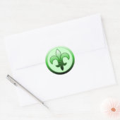 Stickers Fleur de Lis Rond Vert (Enveloppe)
