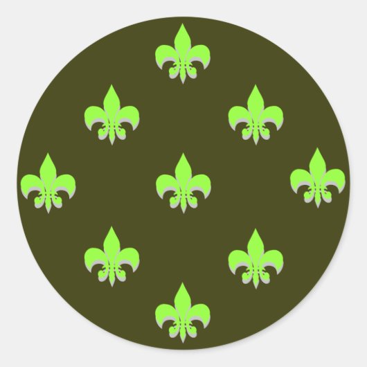 Stickers Fleur de Lis ronde ACID VERT (Devant)