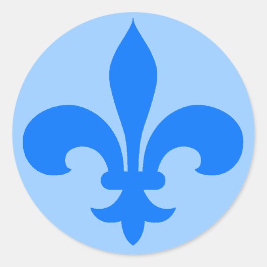 Stickers Fleur de Lis ronde en bleu (Devant)