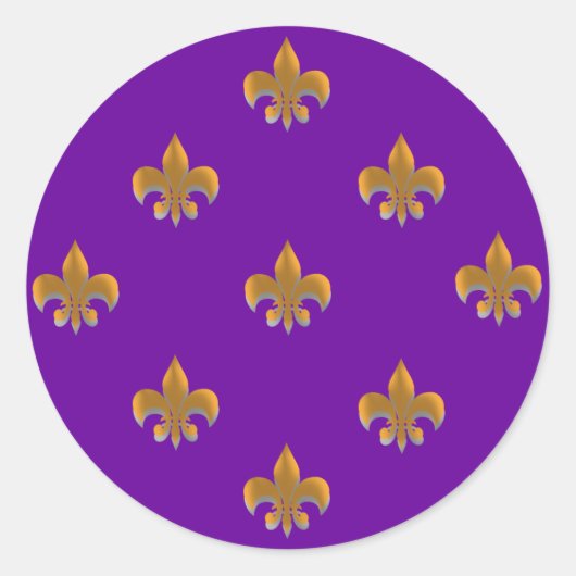 Stickers Fleur de Lis ronde Motif OR (Devant)