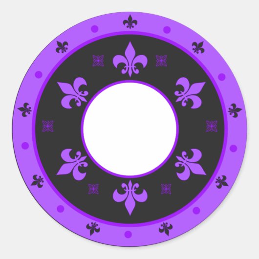 Stickers Fleur de Lis ronde PURPLE (Devant)