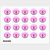 Stickers Fleur de Lis ronde ROSE (Feuille)