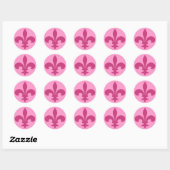 Stickers Fleur de Lis ronde ROSE (Feuille)