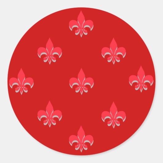 Stickers Fleur de Lis ronde ROUGE (Devant)