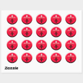 Stickers Fleur de Lis ronde ROUGE (Feuille)