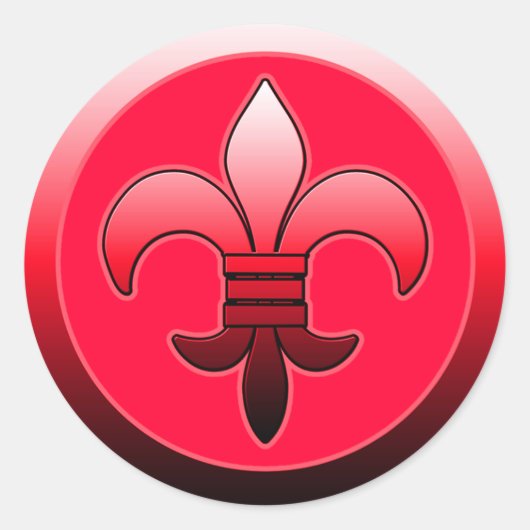 Stickers Fleur de Lis ronde ROUGE (Devant)
