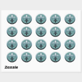 Stickers Fleur de Lis ronde SOFT BLEU (Feuille)