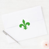 Stickers Fleur de Lis ronde VERT (Enveloppe)