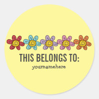 Stickers Fleur Doodle mignon {CELA APPARTIENT À}