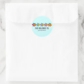Stickers Fleur Doodle mignon {CELA APPARTIENT À} (Sac)