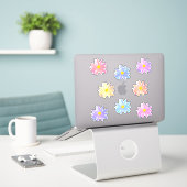 Stickers Fleurs Faisées Couleur Mignonne (Ordinateur portable sur le bureau)