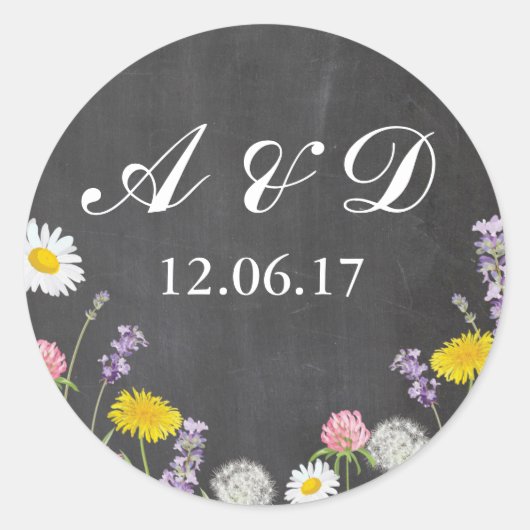Stickers Fleurs sauvages rustiques Chalk Lights Ét (Devant)
