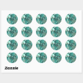 Stickers Fleurs turquoises (Feuille)