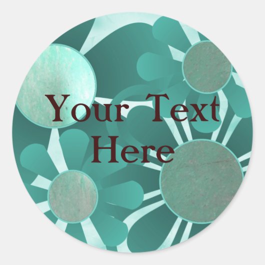 Stickers Fleurs turquoises (Devant)