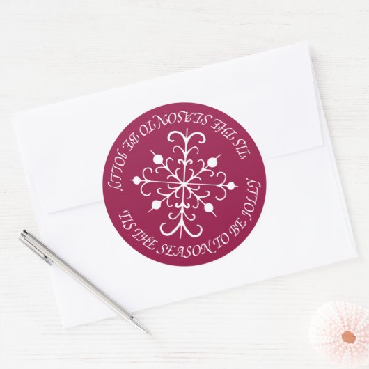 Stickers Flocon de neige en berry profond (Enveloppe)
