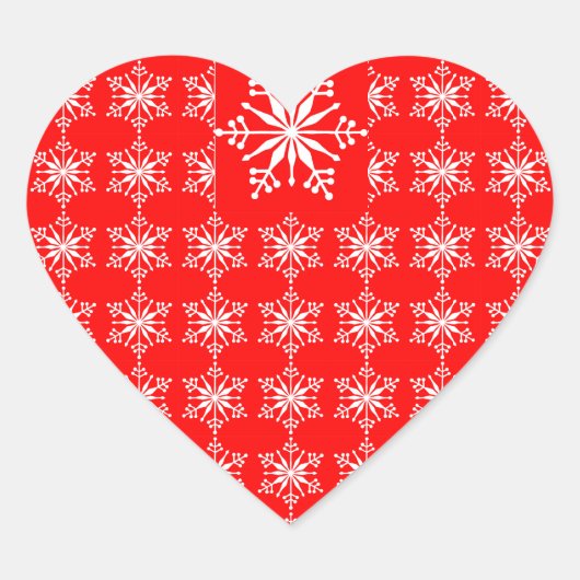 Stickers Flocon de Noël en rouge et blanc. (Devant)