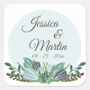 Stickers Floral Bleu