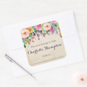 Stickers floral coloré pour Baby shower (Enveloppe)