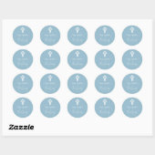 Stickers Floral Cross Christening Sky Blue (Vel)