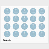 Stickers Floral Cross Christening Sky Blue (Vel)