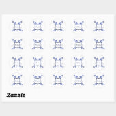 Stickers Floral Déesse, Bleu Vibrant (Feuille)