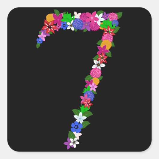 Stickers Floral Numéro Sept (Devant)
