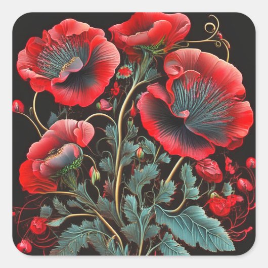 Stickers Floral Rouge (Devant)