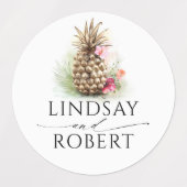Stickers Floral Tropical Waterproof en ananas d'or (Design 2)