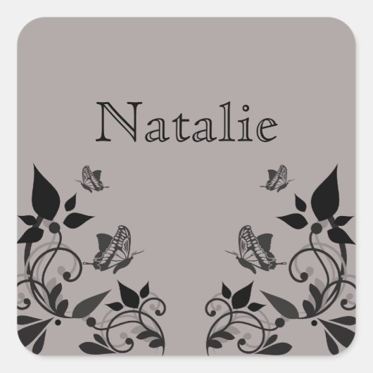 Stickers floraux de papillon d'ébène (Devant)