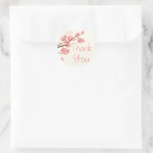 Stickers floraux Merci rose cerisier (Sac)
