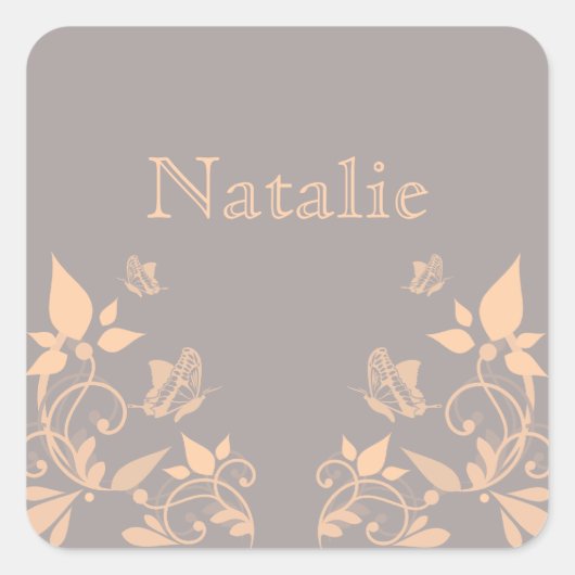 Stickers floraux papillon de corail (Devant)